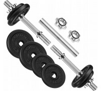 Zestaw hantli 2 w 1, 2 x 10 kg cast iron ciężarki regulo