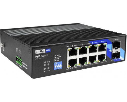 BCS-B-ISP08G-2SFP BCS switch PoE 8 port szy DIN