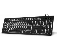 Evolveo EVOLVEO K1010 Cicha Przewodowa USB Podświetlenie CZ+SK Czarny