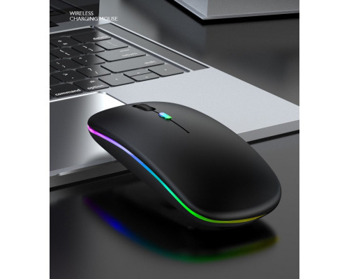 MYSZKA BEZPRZEWODOWA SLIM LED ŁADOWANA RGB Bluetooth+USB 2.4Ghz AKUMULATOR