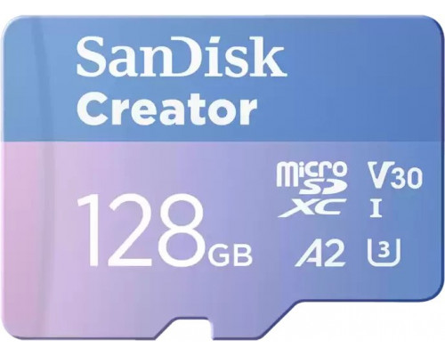 SD  SanDisk Creator MicroSDXC 128 GB Class 10 UHS-I/U3 A2 V30 (SDSQXAA-128G-GN6MS)