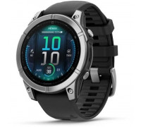 Garmin fēnix® E AMOLED stainless steel with a black silicone band