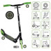 Muuwmi Lights Aluminium Scooter GLOW 215 mm (black/green, with luminous wheels and glow effect)
