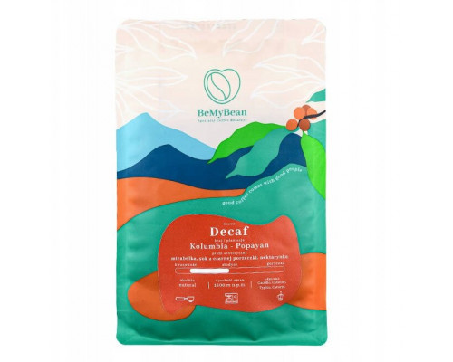 BeMyBean - bezkofeinowa kawa ziarnista Kolumbia Popayan Natural Sugarcane Espresso 250 g