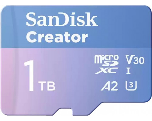 SD  SanDisk Creator MicroSDXC 1 TB Class 10 UHS-I/U3 A2 V30 (SDSQXAV-1T00-GN6MS)
