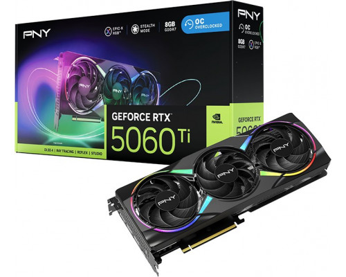 PNY GeForce RTX 5060 Ti Epic-X RGB Overclocked Triple Fan 8GB GDDR7 DLSS4 (VCG5060T8TFXXPB1-O)