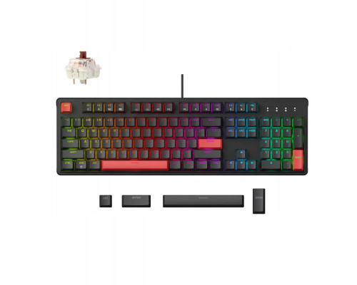 Keychron Lemokey X3 (X3-A1) - US układ - Linear Czerwony Switches - Czarny (Czarny) Mechaniczna Gry Klawiatura