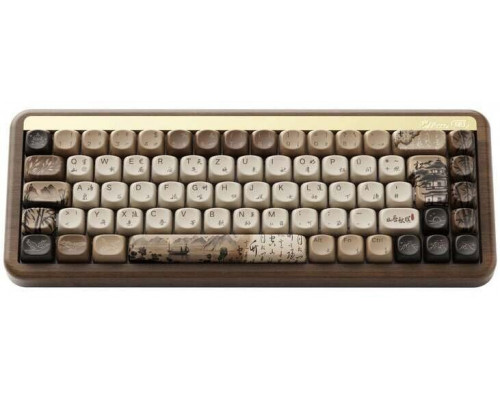 AKKO MU01 Joy of Life Gaming Tastatur, RGB - Walnuss Gehäuse, Rosewood Switches, ISO-DE/UK