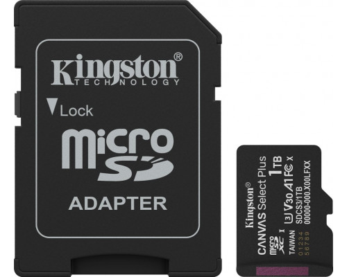 Kingston Technology Canvas Select Plus Gen3 1 TB MicroSDXC UHS-I Klasa 10