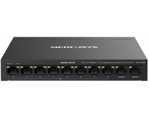 MERCUSYS switch MS110CMP (10x100Mb/s,8xPoE+,115W,fanless)