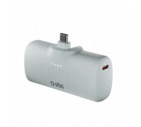 SBS EcoPower 5000 mAh 10W with a built-in portem USB-C gray