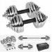 Dumbbells cast iron chrome plated adjustable w walizce z gryfem, zestaw 30kg REBEL ACTIVE