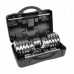 Dumbbells cast iron chrome plated adjustable w walizce z gryfem, zestaw 30kg REBEL ACTIVE