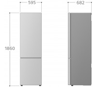 LG GBV21L0EPY Šaldytuvas, E, Free-standing, Combi, Height 1.86 m, Net fridge 234 L, Net šaldiklis 110 L, Sidabrinis