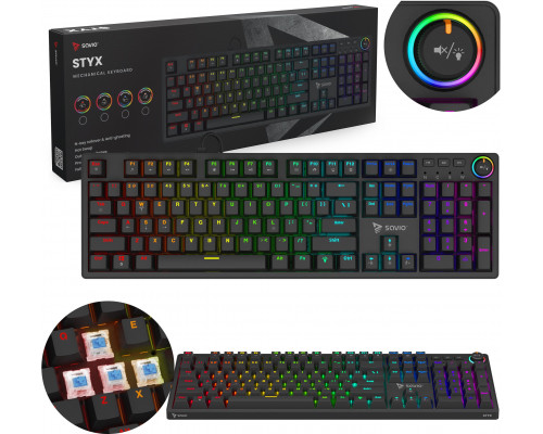 SAVIO KLAWIATURA MECHANICZNA STYX OUTEMU BLUE, HOT SWAP, RGB