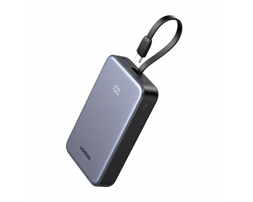 UGREEN PB505 20000mAh USB-A, USB-C 20W + wbudowany cable USB-C gray