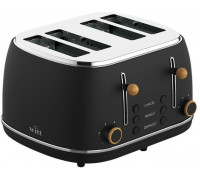 Witt Premium Wood four-slice toaster, black