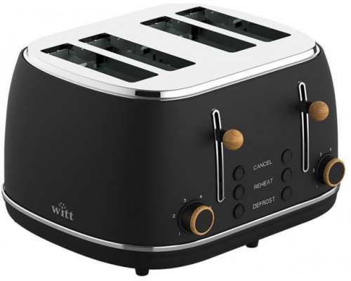 Witt Premium Wood four-slice toaster, black