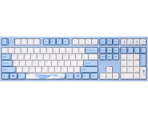 Varmilo VEA108 Sea Melody Gaming Tastatur, MX-Silent-Red, weisse LED - US Layout