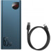 Baseus Adaman powerbank 2x USB / 1x USB Typ C / 1x micro USB 20000mAh 65W Quick Charge 4.0 Power Delivery Blue (PPIMDA-E03)