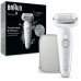 Braun Braun Silk-épil 9 9-011, Silver, White, 40 tweezers, MicroGrip, 0.5 mm, Battery, Built-in battery