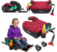 FOTELIK SAMOCHODOWY PODKŁADKA SIEDZISKO Z ISOFIX BORDOWO-SZARY PIKOWANY R129 125-150 CM