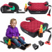 FOTELIK SAMOCHODOWY PODKŁADKA SIEDZISKO Z ISOFIX BORDOWO-SZARY PIKOWANY R129 125-150 CM