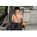 FOTELIK SAMOCHODOWY PODKŁADKA SIEDZISKO Z ISOFIX BORDOWO-SZARY PIKOWANY R129 125-150 CM