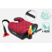 FOTELIK SAMOCHODOWY PODKŁADKA SIEDZISKO Z ISOFIX BORDOWO-SZARY PIKOWANY R129 125-150 CM