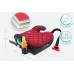 FOTELIK SAMOCHODOWY PODKŁADKA SIEDZISKO Z ISOFIX BORDOWO-SZARY PIKOWANY R129 125-150 CM