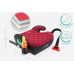 FOTELIK SAMOCHODOWY PODKŁADKA SIEDZISKO Z ISOFIX BORDOWO-SZARY PIKOWANY R129 125-150 CM