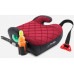 FOTELIK SAMOCHODOWY PODKŁADKA SIEDZISKO Z ISOFIX BORDOWO-SZARY PIKOWANY R129 125-150 CM