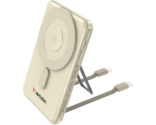 Verbatim, powerbank z bezprzewodowym �adowaniem, 5V, �adowanie telefonu, 32253, 5 000mAh, Mocowanie magnetyczne, z�ota