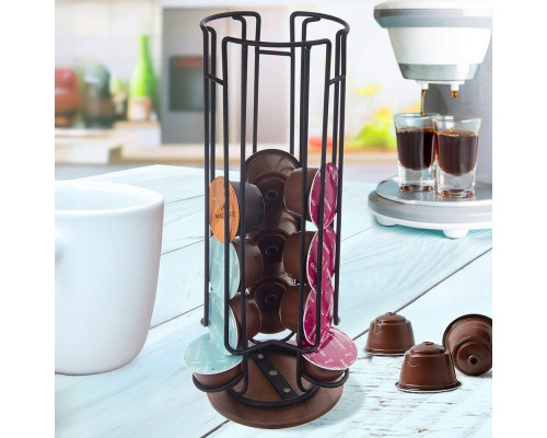 Stojak Obrotowy na Kapsułki Dolce Gusto Black RADKA 33,5 cm ORION