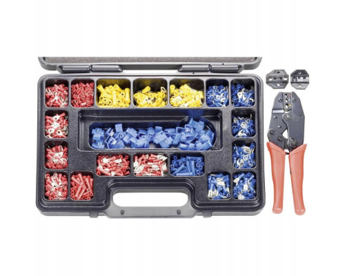 TOOLCRAFT PZ-504 820927 Crimptænger-sæt 1004 dele Koaksial-stikforbindelse, Uisolerede kabelsko, Isolerede kabelsko RG6, RG58, RG59, RG62