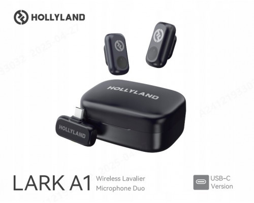 Hollyland LARK A1 Duo with USB-C RX + Charging Case microphone system