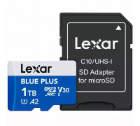 SD  Lexar Blue Plus MicroSDXC 1 TB Class 10 UHS-I/U3 A2 V30 (LMSBLPL001T-BNANG)