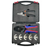 Zestaw zaciskarka z wymiennymi beznarzędziowo szczękami + cęgi