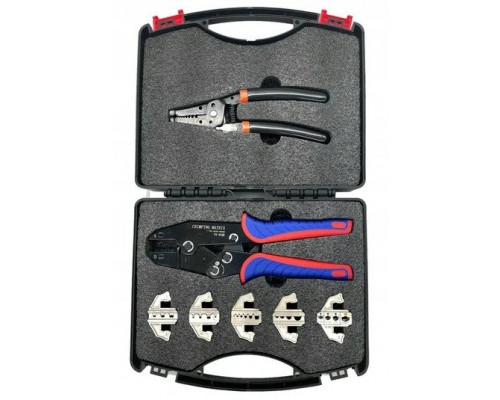 Zestaw zaciskarka z wymiennymi beznarzędziowo szczękami + cęgi