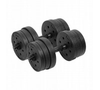 Dumbbells bituminous adjustable 2x10kg REBEL ACTIVE