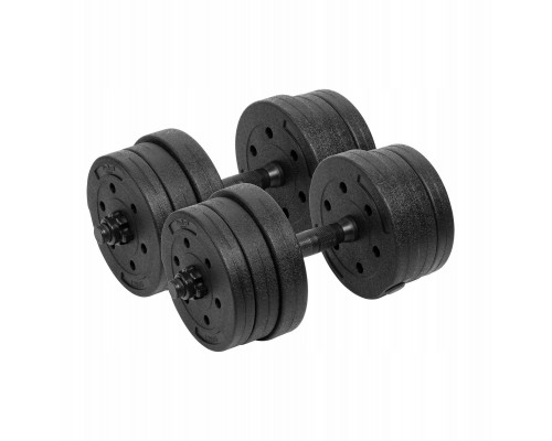 Dumbbells bituminous adjustable 2x10kg REBEL ACTIVE