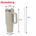 STALOWY THERMAL MUG TERMOS 1100ml Z RĄCZKĄ I SŁOMKĄ KLAUSBERG KB-7944