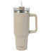 STALOWY THERMAL MUG TERMOS 1100ml Z RĄCZKĄ I SŁOMKĄ KLAUSBERG KB-7944