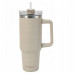 STALOWY THERMAL MUG TERMOS 1100ml Z RĄCZKĄ I SŁOMKĄ KLAUSBERG KB-7944
