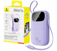 Baseus EnerFill FC31 20000mAh 45W ar displeju z kablami USB-C i Lightning - violet