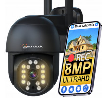 KAMERA WIFI ZEWNĘTRZNA OBROTOWA 4K ULTRA HD 8MPX 8MP EUROLOOK AUDIO CZARNA