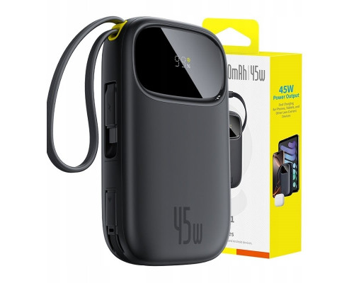 Baseus EnerFill FC31 20000mAh 45W ar displeju z kablami USB-C i Lightning - black