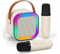 ExtraLink Kids Mini Karaoke LED Speaker 2x Mic White | Zestaw karaoke | Mikrofon