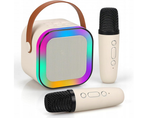ExtraLink Kids Mini Karaoke LED Speaker 2x Mic White | Zestaw karaoke | Mikrofon