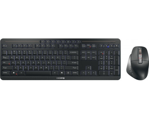 Cherry Stream desktop ultimate klawiatura Dołączona myszka do biura/domowego użytku USB + RF Wireless + Bluetooth QWERTY Angielski Black